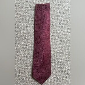 DKNY Burgundy Paisley Tie